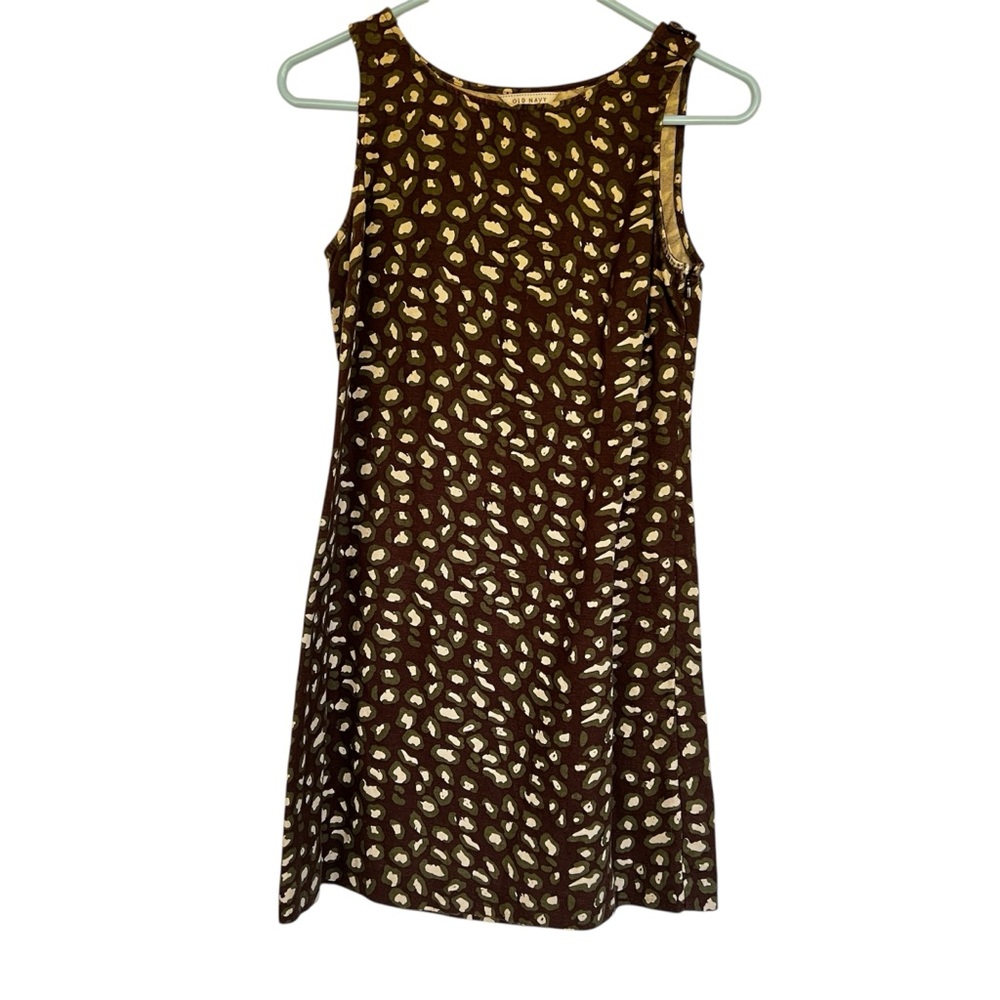Old Navy Animal Print Dress Size XS Sleeveless Side Zipper Darts in Back